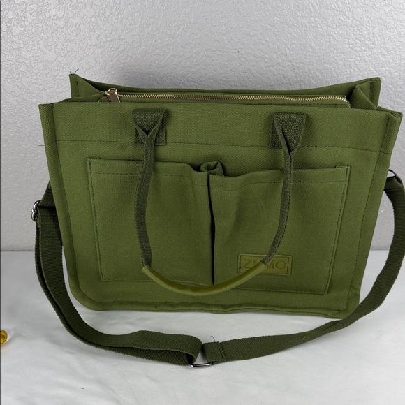 Canvas Tote Bag for Women Crossbody Work Bag Army Green - Picture 6 of 11